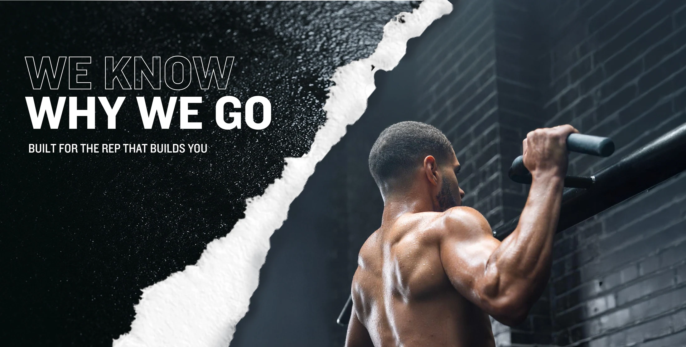 Bulk athlete campaign with bold typography and torn paper texture