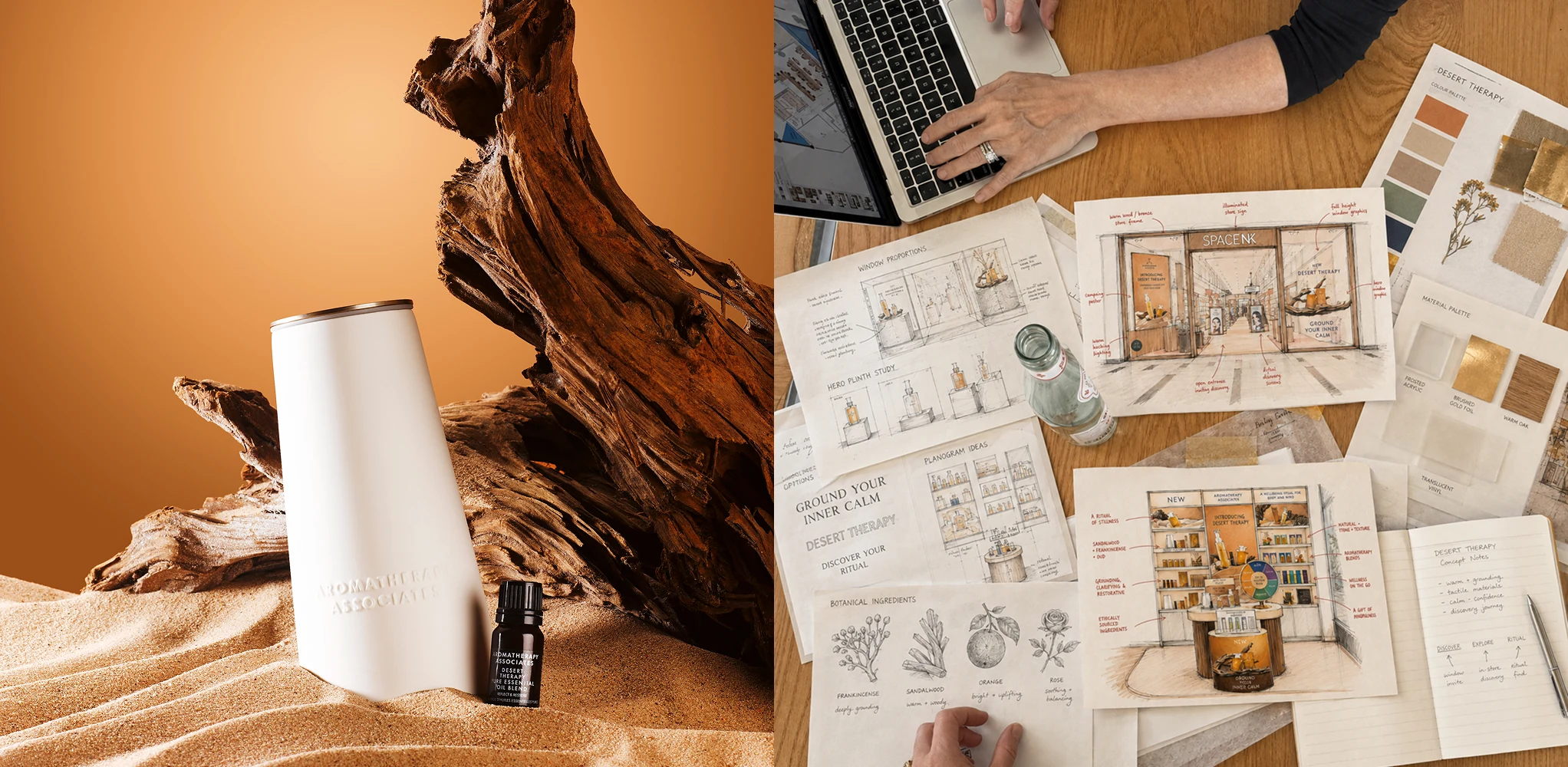 Desert Therapy product art direction alongside retail concept development