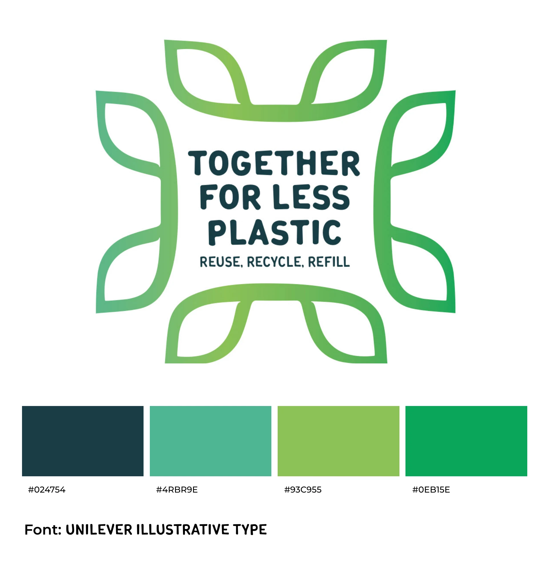 Together for Less Plastic logo development and colour specifications